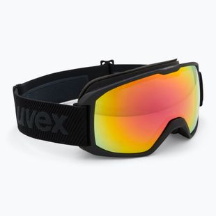 Lyžiarske okuliare UVEX Xcitd V black matt/mirror rainbow clear