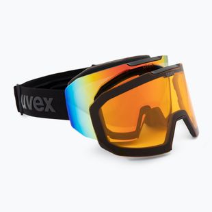 Lyžiarske okuliare UVEX Evidnt Attract V + case black matt/mirror rainbow clear