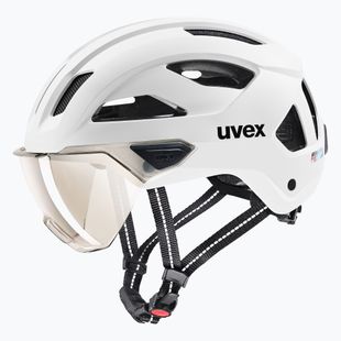 Cyklistická prilba UVEX Stride Visor white matt/litemirror silver