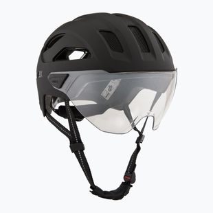 Cyklistická prilba UVEX Stride Visor black matt/litemirror silver