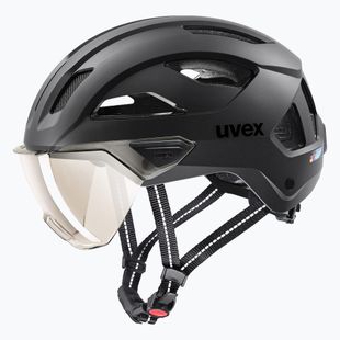 Cyklistická prilba UVEX Stride Visor black matt/litemirror silver