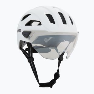 Cyklistická prilba UVEX Stride Visor white matt/lite mirror silver