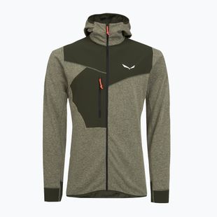 Pánska trekingová mikina Salewa Puez 2 Dry Hood FZ dark olive melange