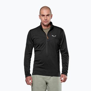 Pánska trekingová mikina Salewa Puez Cammio Polarlite Half Zip Black Out