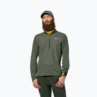 Pánske tričko longsleeve Salewa Pedroc Dry Wind Half Zip Tee faded green