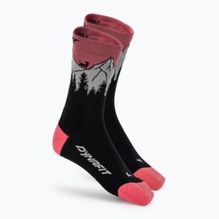 Ponožky DYNAFIT Traverse Crew black out ultra coral/6a10