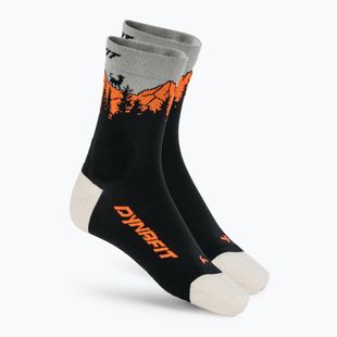 Lyžiarske ponožky DYNAFIT Traverse Mid black out ultra orange/4220