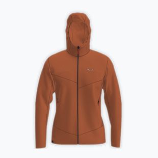 Pánska trekingová mikina Salewa Puez Rocca Polarlite Hood Bombay Brown
