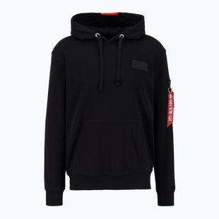 Pánska mikina Alpha Industries Red Stripe Hoodie black