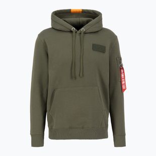 Pánska mikina Alpha Industries Red Stripe Hoodie dark green
