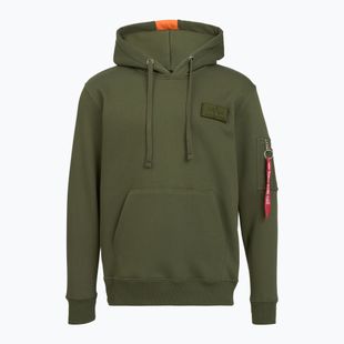 Pánska mikina Alpha Industries Red Stripe Hoodie dark green