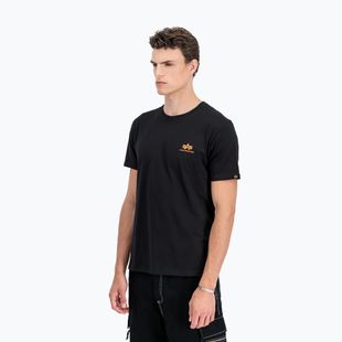 Pánske tričko Alpha Industries Basic Small Logo black/neon orange
