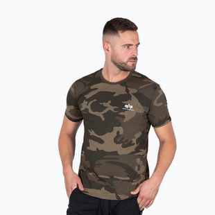 Pánske tričko Alpha Industries Basic Small Logo Camo olive