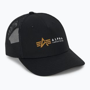Alpha Industries Label Trucker baseballová čiapka čierna