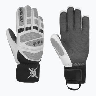 Detské lyžiarske rukavice Reusch Worldcup Warrior R-Tex XT Junior black/silver/fluorescent red