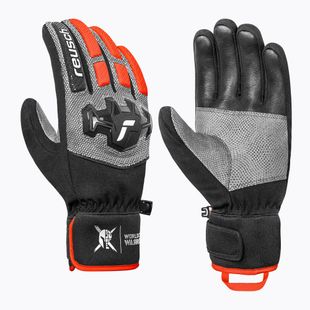 Pánske lyžiarske rukavice Reusch Worldcup Warrior GS black/silver/fluo red