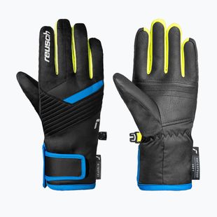 Detské lyžiarske rukavice Reusch Dan R-Tex XT Junior black/brilliant blue/safety yellow