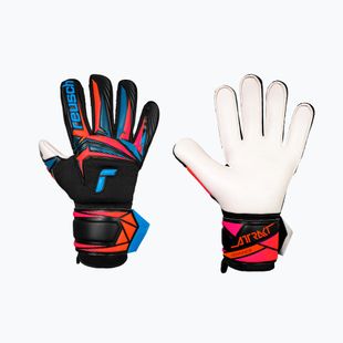Brankárske rukavice Reusch Attrakt Advance black/aqua blue/shocking orange