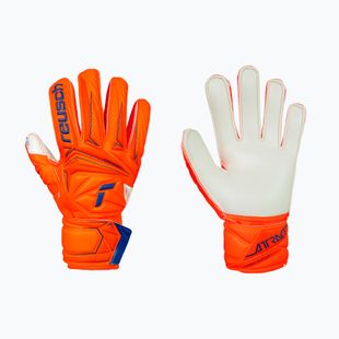 Detské brankárske rukavice Reusch Attrakt Solid Finger Support Junior shocking orange/blue
