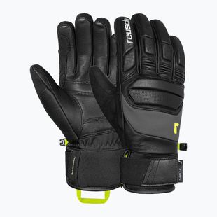 Lyžiarske rukavice Reusch Profi SL black/dark granite/safety yellow