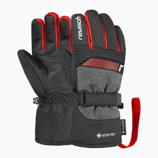 Detské lyžiarske rukavice Reusch Rocket GORE-TEX black/black melange/fire red