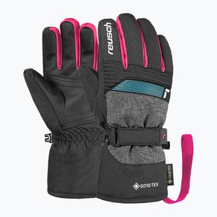 Detské lyžiarske rukavice Reusch Rocket GORE-TEX black/black melange/pink glo
