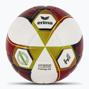 ERIMA Hybrid Training 2.0 červená/limetková futbalová lopta veľkosť 4