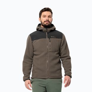 Pánska fleecová mikina Jack Wolfskin Kammweg Pile Fz cold coffee