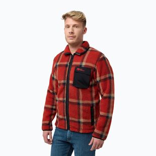 Pánska fleecová mikina Jack Wolfskin Felslicht Check intense rust