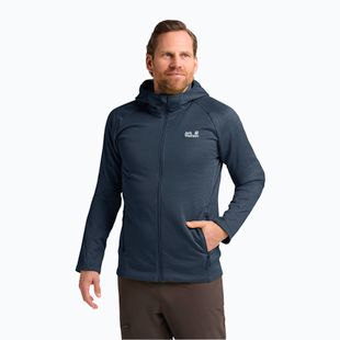 Pánska trekingová mikina Jack Wolfskin Peak District Hooded Full Zip midnight sky