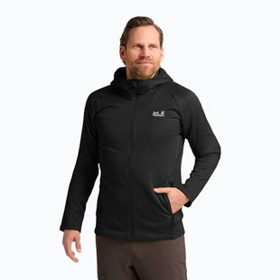 Pánska trekingová mikina Jack Wolfskin Peak District Hooded Full Zip black