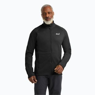 Pánska trekingová mikina Jack Wolfskin Peak District Full Zip black