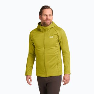 Pánska trekingová mikina Jack Wolfskin Peak District Hooded Full Zip chartreuse