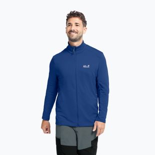 Pánska trekingová mikina  Jack Wolfskin Litestride Full Zip blue orchid