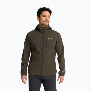 Pánska vetrovka Jack Wolfskin Wild Winds Hooded obsidian moss