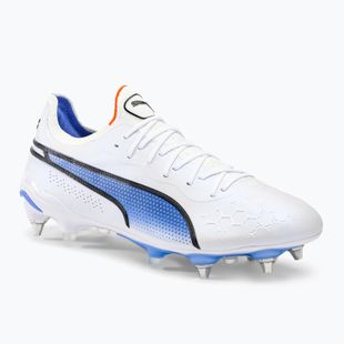 PUMA King Ultimate MXSG pánske kopačky puma white/puma black/blue glimmer/ultra orange