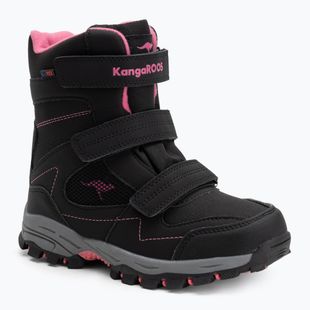 Detské snehové topánky KangaROOS K-Robi KTX jet black/daisy pink