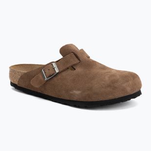 Šľapky BIRKENSTOCK Boston Suede Leather dark tea