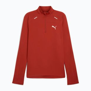 Pánska bežecká mikina PUMA Run Cloudspun 1/4 Zip mars red