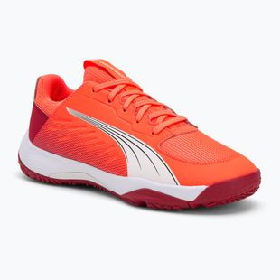 Detské hádzanárské topánky PUMA Accelerate Jr glowing red/white/dark crimson/black