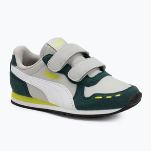 Juniorské topánky PUMA Cabana Racer SL 20 V PS coollightgray/pumawhite/darkmyrtle/limesmash