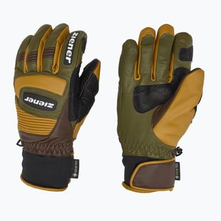 Pánske lyžiarske rukavice ZIENER Guard GTX + Gore Grip PR alpine dark/brown