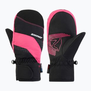 Detské lyžiarske rukavice ZIENER Luuki-Z Aquashield black/pop pink