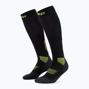 Dámske kompresné ponožky CEP Run Tall 5.0 black/lime