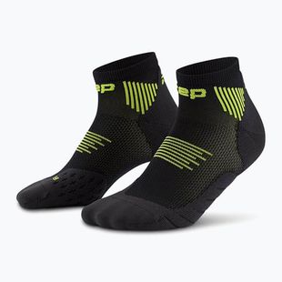 Pánske kompresné  ponožky CEP Run Low Cut 5.0 black/lime