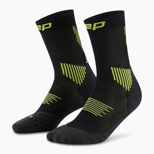 Pánske kompresné  ponožky CEP Run Mid Cut 5.0 black/lime