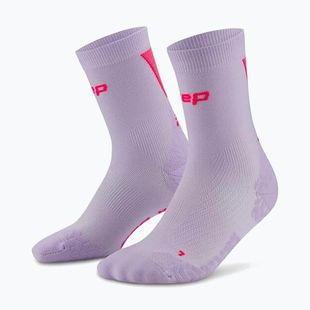 Pánske kompresné ponožky CEP Ultralight Mid Cut 4.0 lilac/pink