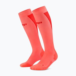 Dámske ponožky CEP Ultralight Tall 4.0 neon coral/red
