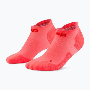 Pánske kompresné ponožky CEP Ultralight No Show 4.0 neon coral/red