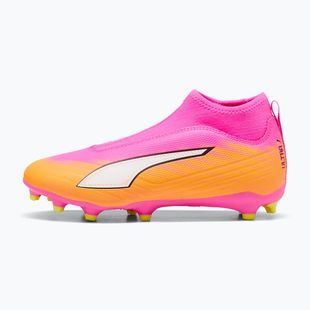 Detské kopačky  PUMA Ultra 6 Match+ LL FG/AG Jr poison pink/puma wht/sun stream/bright aqua/puma blk